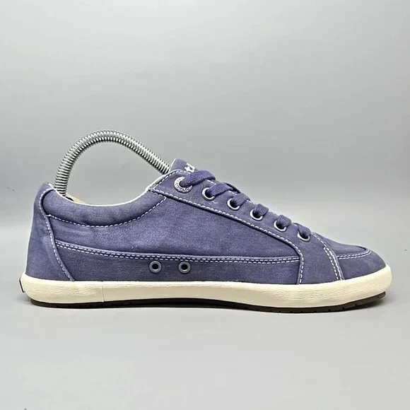 Taos Moc Star 2 Indigo Distressed Canvas Lace Up Shoes Women's Size 8 - Picture 7 of 12